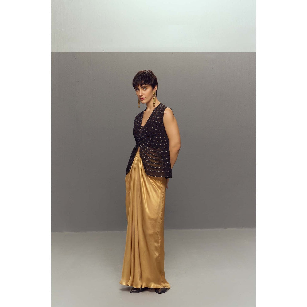 Zaitra Gold Drape Skirt