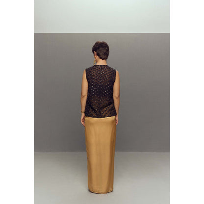 Zaitra Gold Drape Skirt