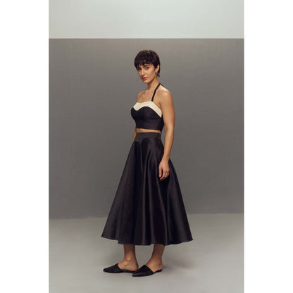Zaitra Black Umbrella Skirt
