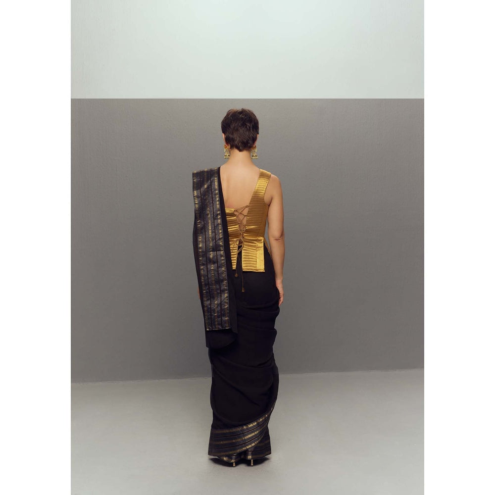 Zaitra Ripple Gold Quilted Corset Top