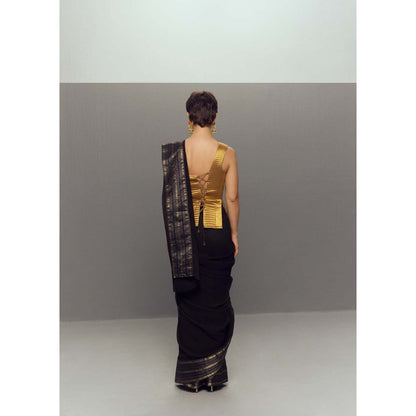 Zaitra Ripple Gold Quilted Corset Top