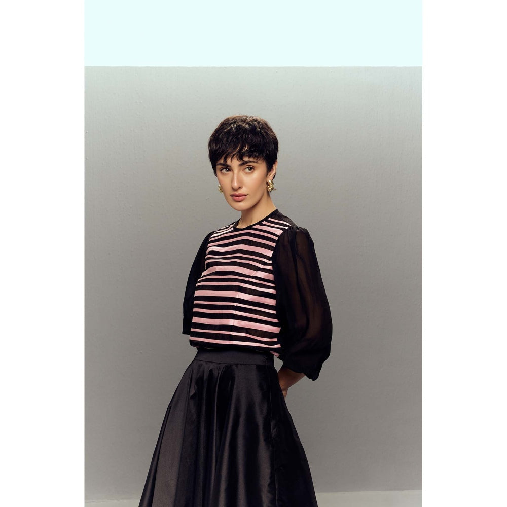 Zaitra Black Ripple Top