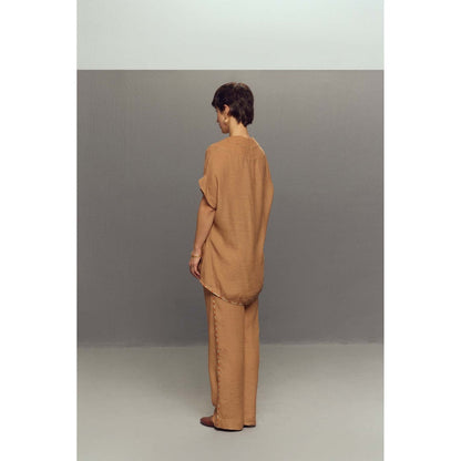 Zaitra Beige Crepe Linen Co-Ord (Set of 2)