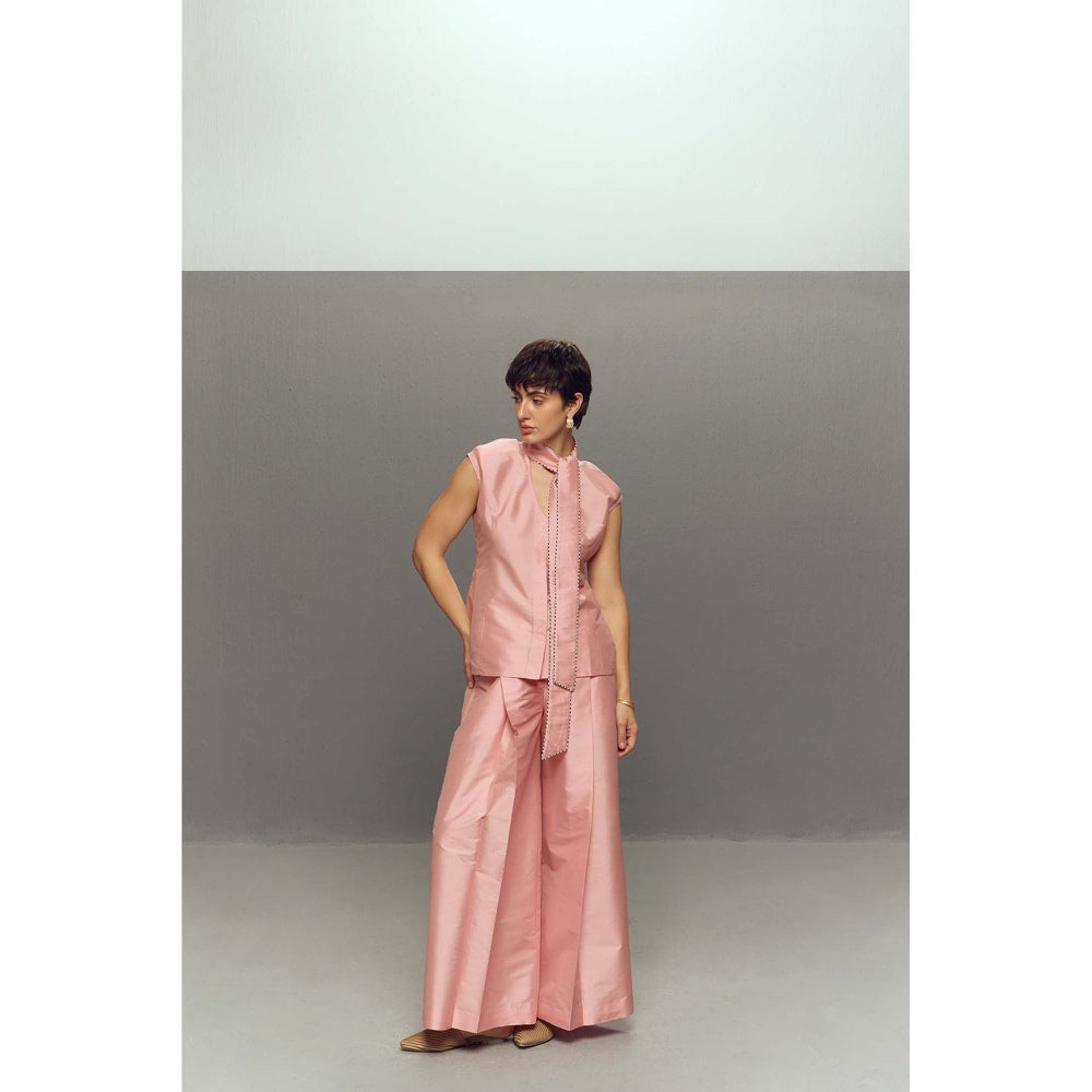 Zaitra Pink Bow Co-Ord (Set of 2)