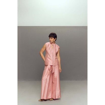 Zaitra Pink Bow Co-Ord (Set of 2)