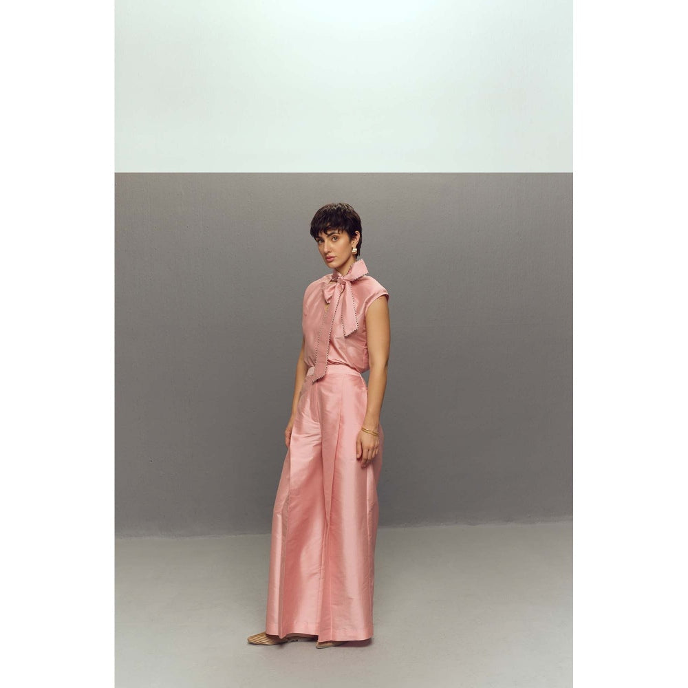 Zaitra Pink Bow Co-Ord (Set of 2)
