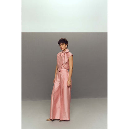 Zaitra Pink Bow Co-Ord (Set of 2)