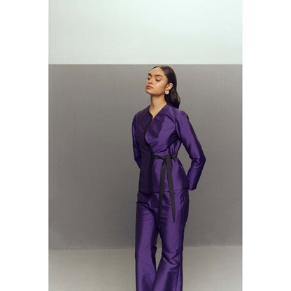 Zaitra Purple Pant with Jacket (Set of 2)