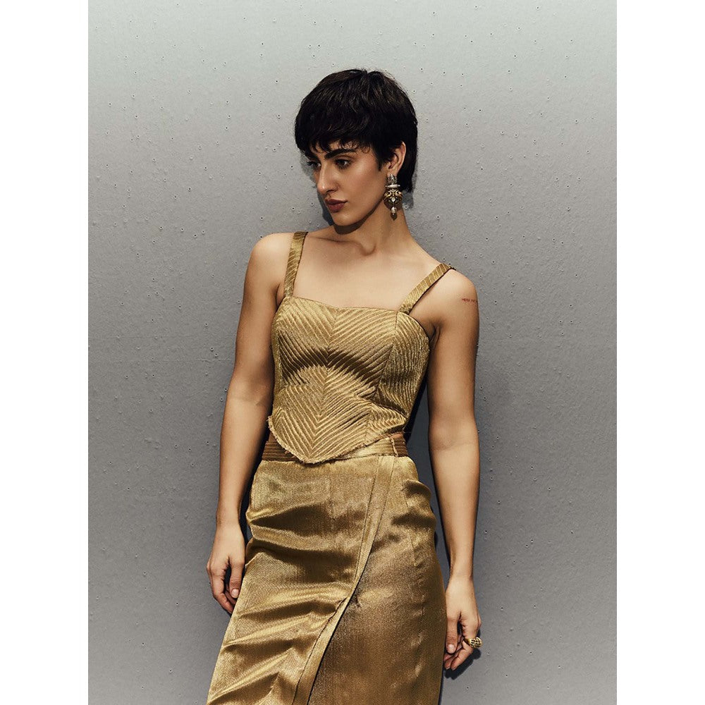 Zaitra All Gold Corset and Jacket with Skirt (Set of 3)