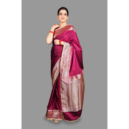 Zal from Benaras Kanjivaram Silk Banarsi Handloom Saree with Unstitched Blouse