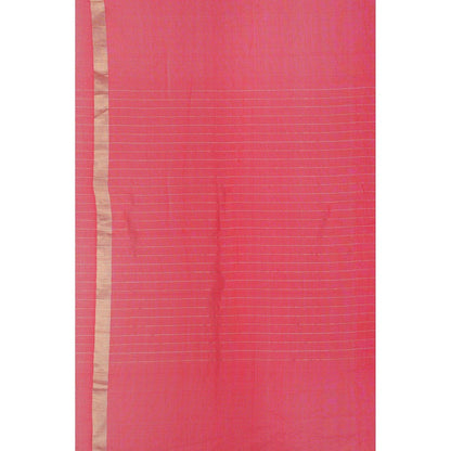 Zal from Benaras Hot Pink Zari Lining Pure Organza Silk Banarasi Handloom Dupatta