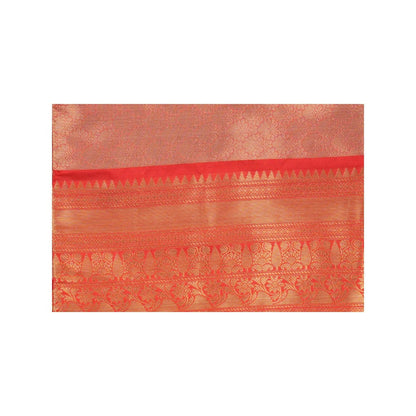 Zal from Benaras Purple Tissue Zari Brocade Banarasi Handloom Saree without Blouse