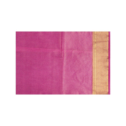 Zal from Benaras Light Pink Tissue Silk Banarasi Handloom Saree without Blouse Piece