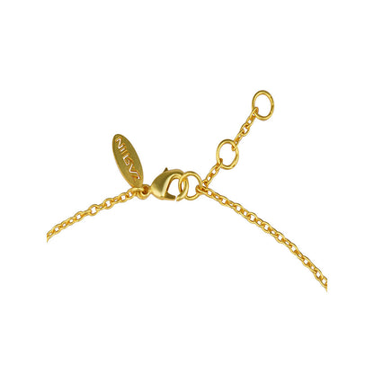 ZARIIN 22Kt Gold Plated White Shell Pearl Glam Pendant Necklace
