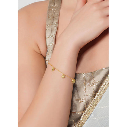 ZARIIN 22Kt Gold Plated Handcrafted Ethnic Bracelet