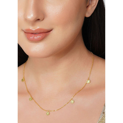 ZARIIN 22Kt Gold Plated Charming Pendant Necklace