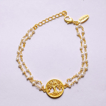 ZARIIN Tree of Life Pearl Lumba Bracelet