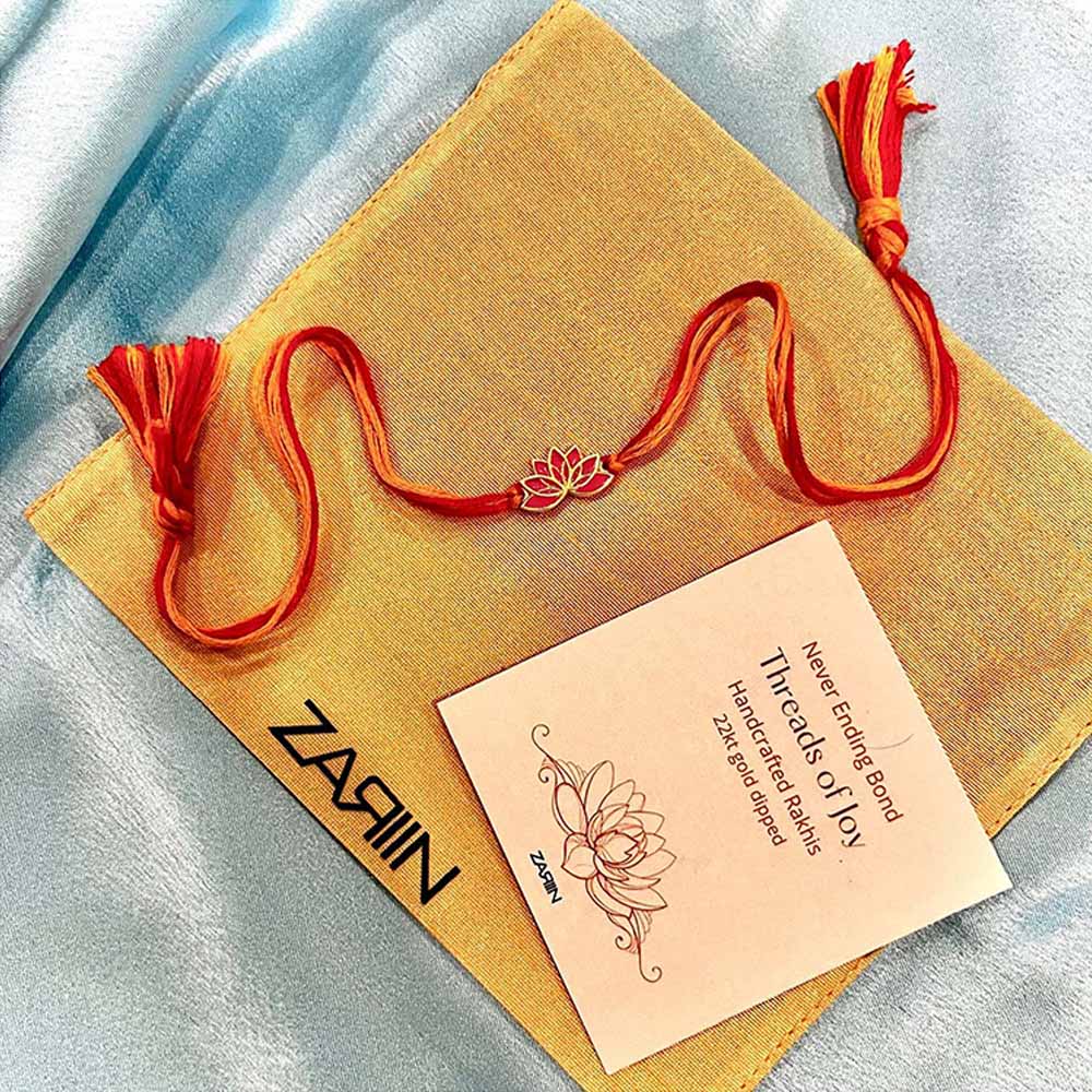 ZARIIN Lotus Aura Rakhi & Lumba Bracelet Box
