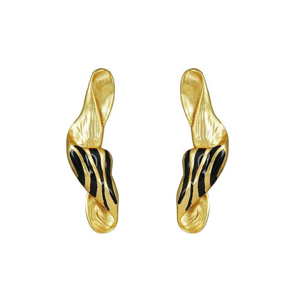 ZARIIN 22k Gold Plated Moods of Nature Statement Stud Earrings