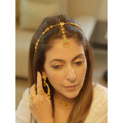 ZARIIN Regal Crown Gift Set with Maang Tikka and Maatha Patti
