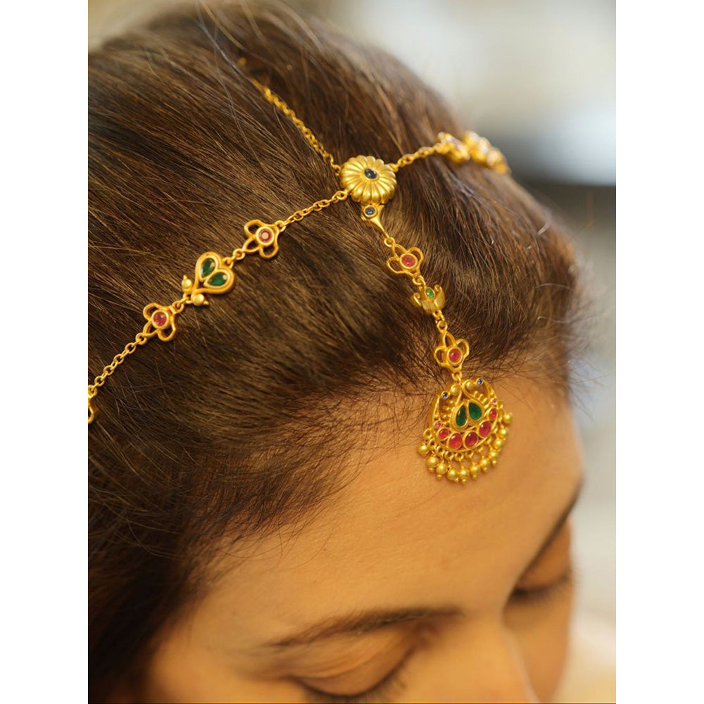 ZARIIN Regal Crown Gift Set with Maang Tikka and Maatha Patti