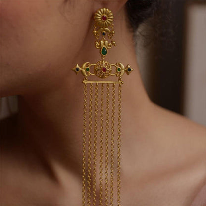 ZARIIN Veil Of Glamour Statement Earrings