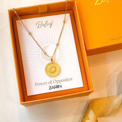 ZARIIN Power Of Belief Coin Necklace - Power Of Opposites