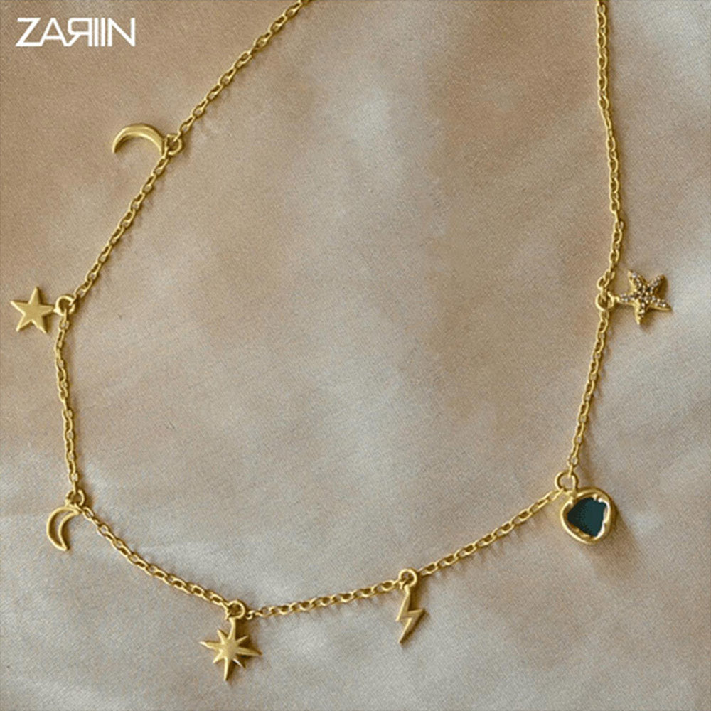 ZARIIN Sky Of Hopes Blue Topaz And Cz Necklace
