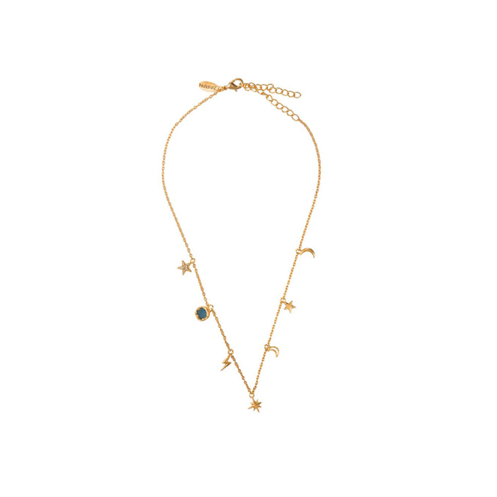 ZARIIN Sky Of Hopes Blue Topaz And Cz Necklace
