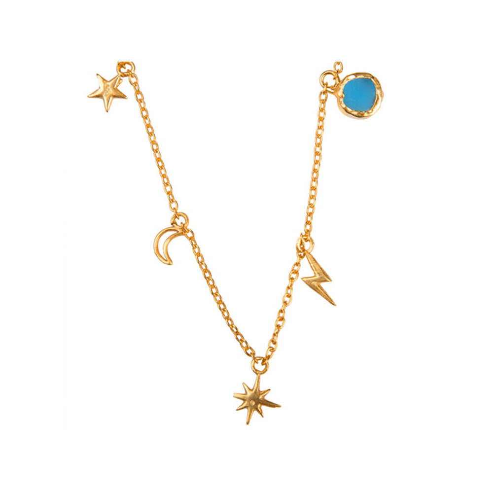 ZARIIN Sky Of Hopes Blue Topaz And Cz Necklace