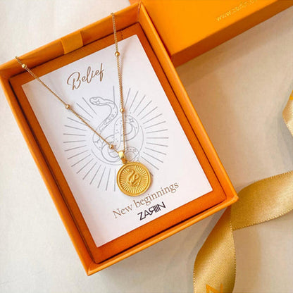 ZARIIN Power Of Belief Coin Necklace - New Beginnings