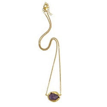 ZARIIN A Touch Of Amethyst Stone Gold Necklace