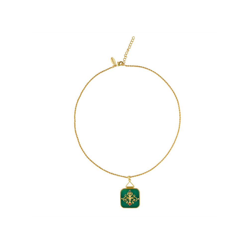 ZARIIN Dream Of The Past Green Onyx Pendant Necklace