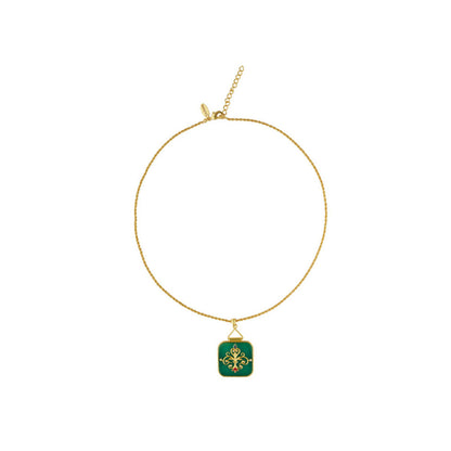 ZARIIN Dream Of The Past Green Onyx Pendant Necklace