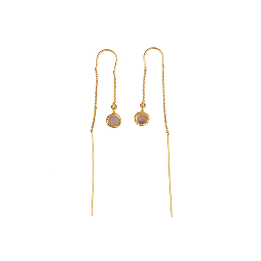 ZARIIN Drop Of Rose Quartz Earrings