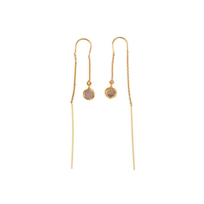 ZARIIN Drop Of Rose Quartz Earrings