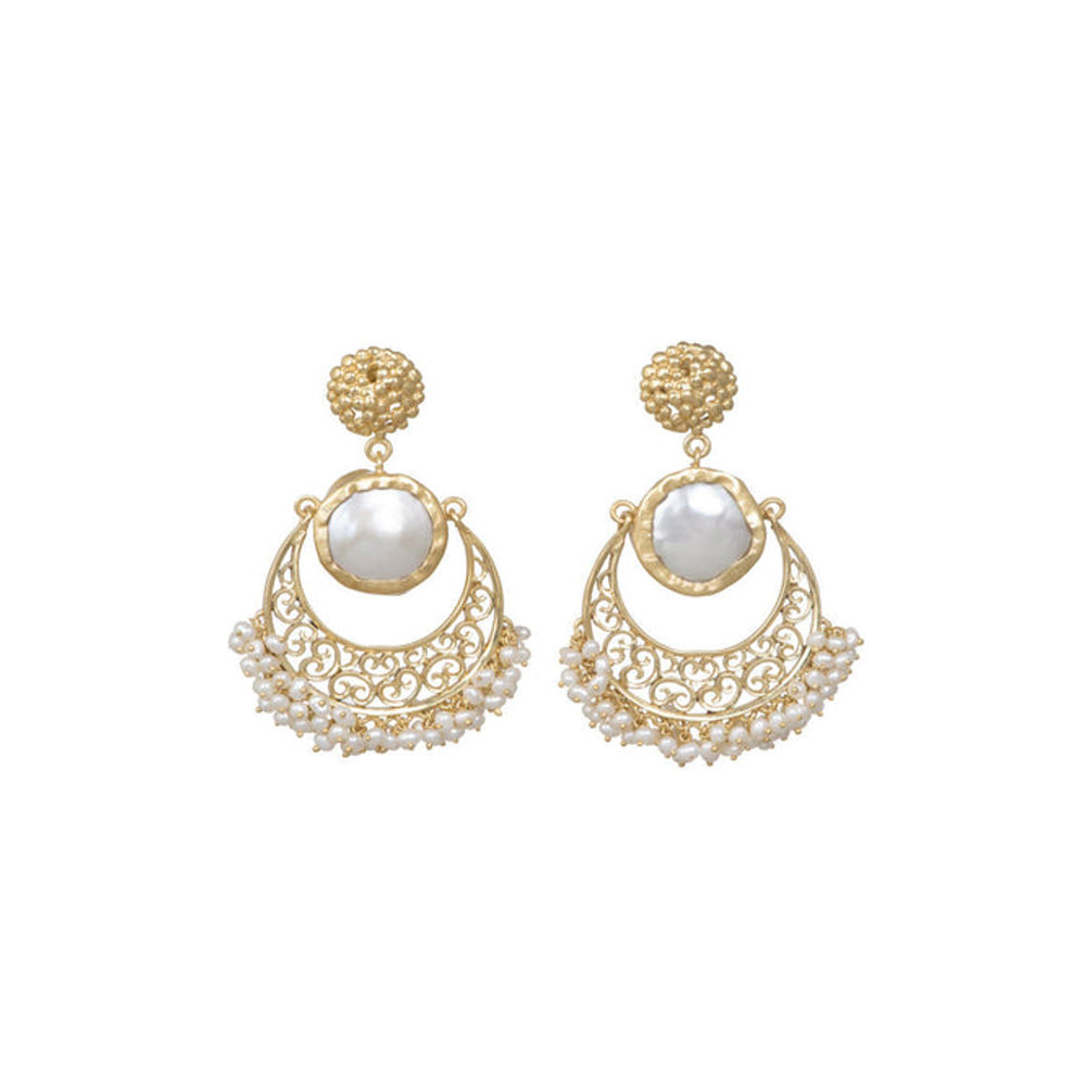 ZARIIN Rustic Ballad White Earrings