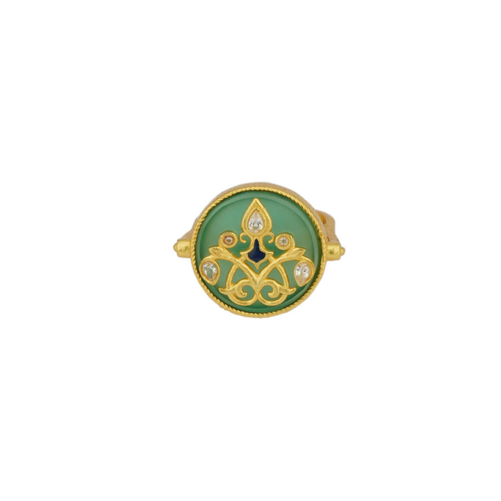 ZARIIN Reflection Of You Green Onyx Statement Ring