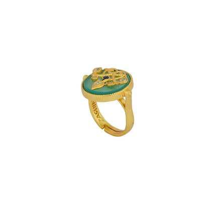 ZARIIN Reflection Of You Green Onyx Statement Ring