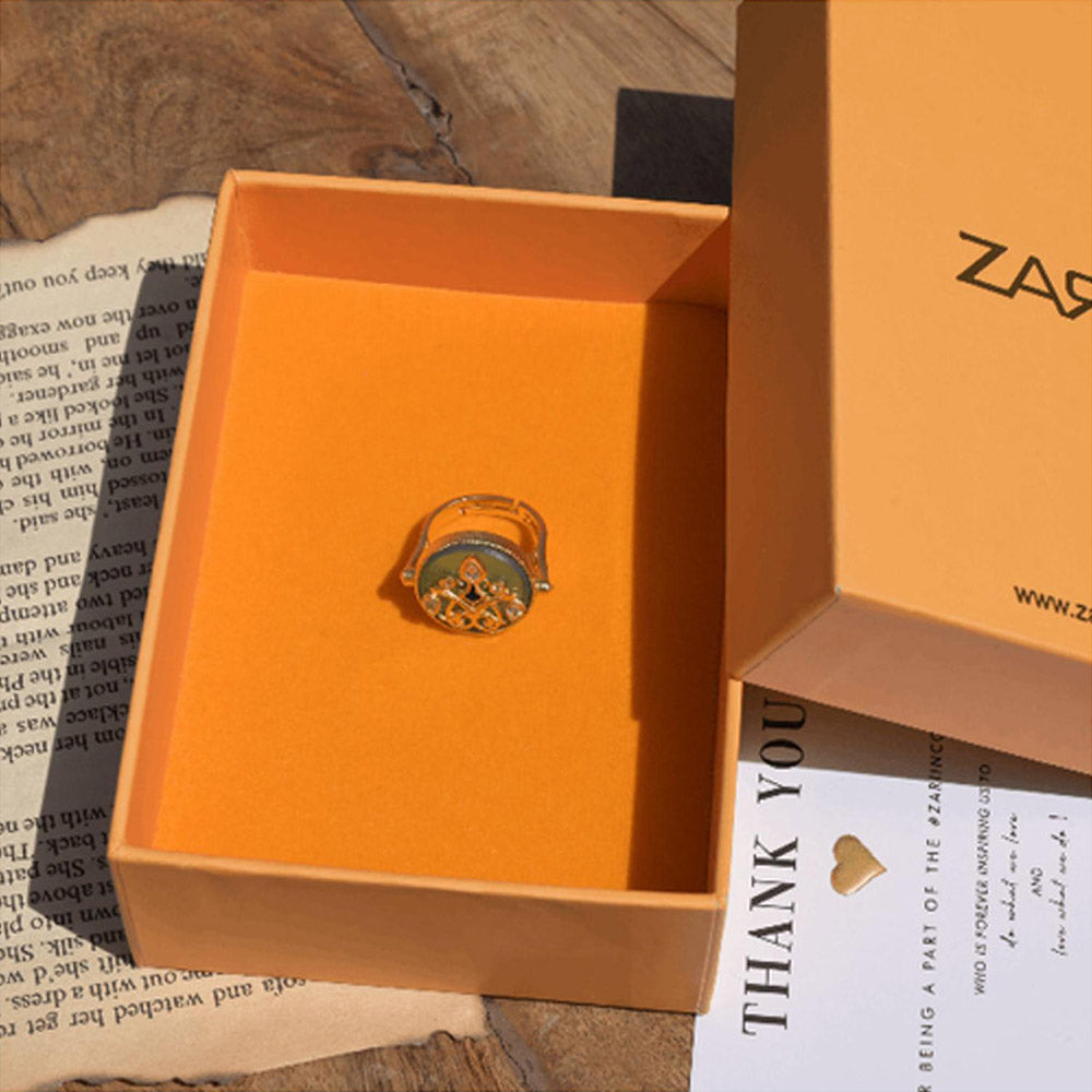 ZARIIN Reflection Of You Green Onyx Statement Ring