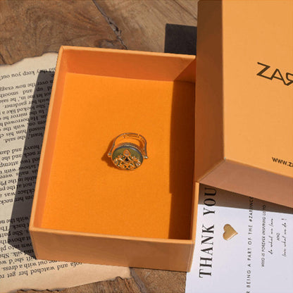 ZARIIN Reflection Of You Green Onyx Statement Ring