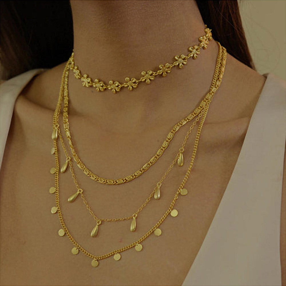 ZARIIN Ethereal Gold Layered Necklace