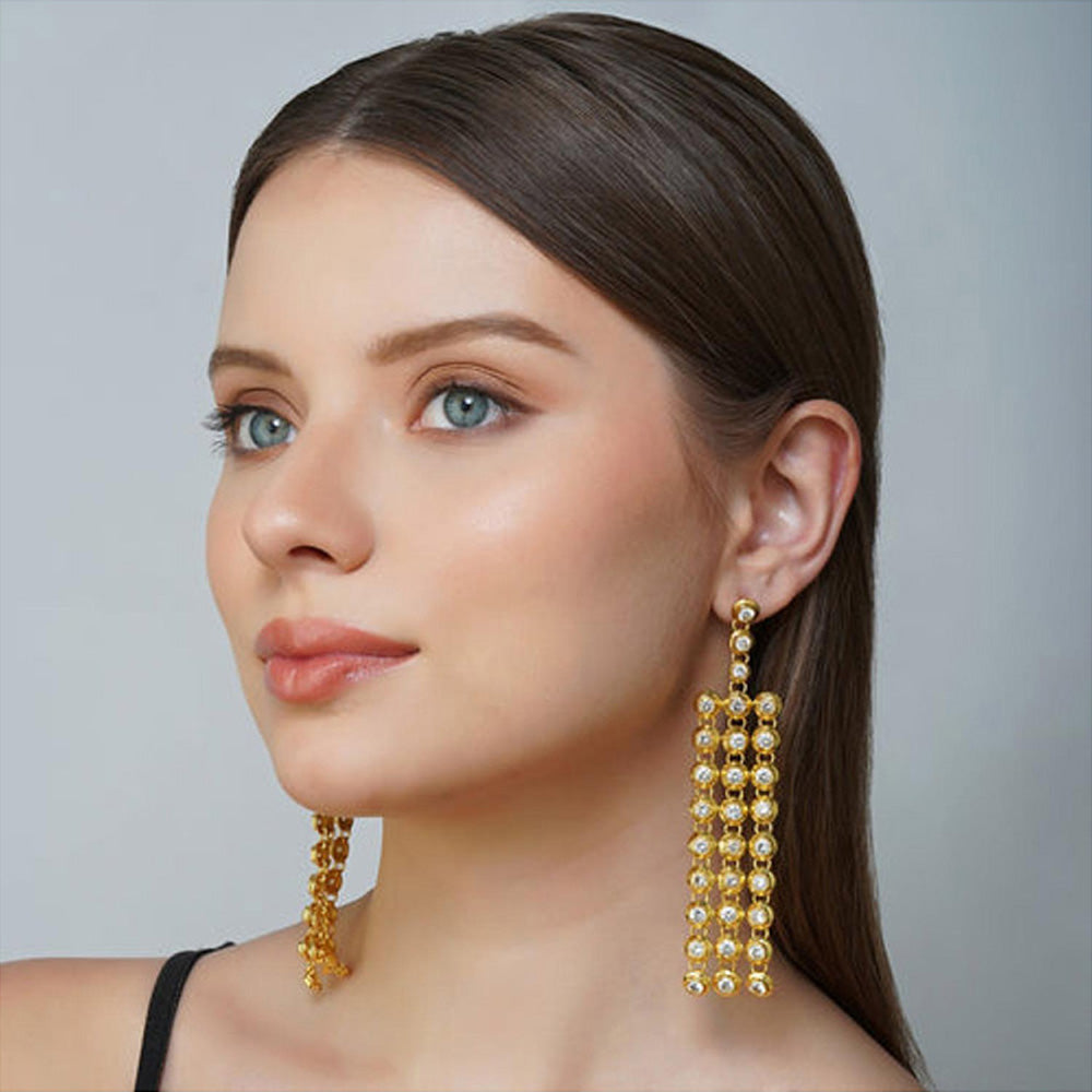 ZARIIN Star Trail Crystal Statement Earrings