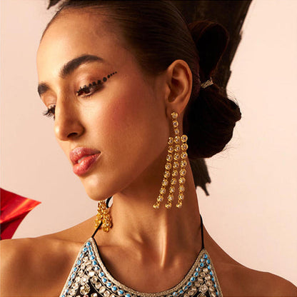 ZARIIN Star Trail Crystal Statement Earrings