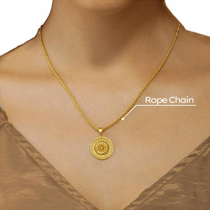 ZARIIN Power Of Belief Coin Necklace - Sunflower