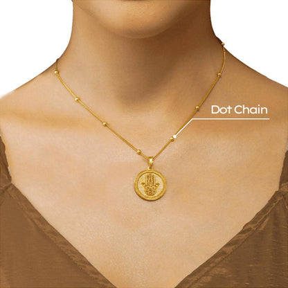 ZARIIN Power Of Belief Coin Necklace - Hamsa Hand
