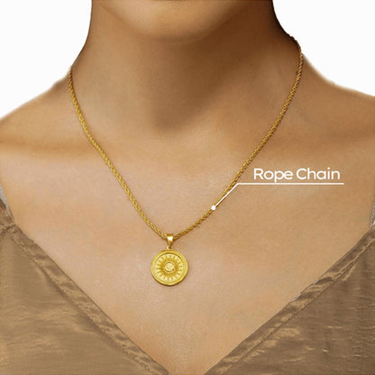 ZARIIN Power Of Belief Coin Necklace - Sun And Moon