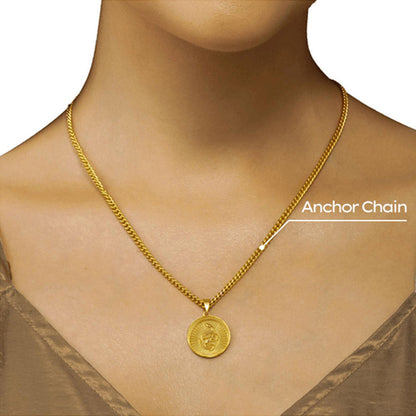ZARIIN Power Of Belief Coin Necklace - Snake And Moon