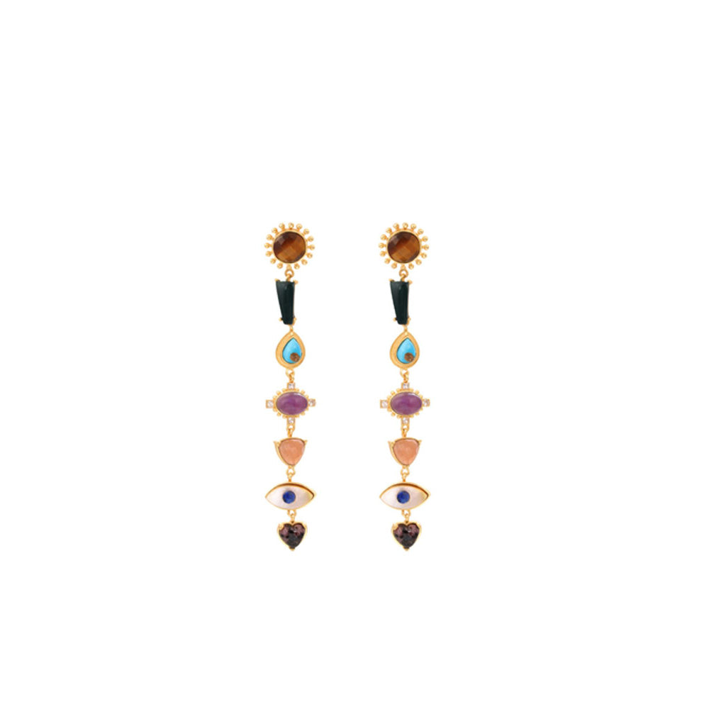 ZARIIN Feel Good Statement Earrings And Bracelet Set