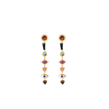 ZARIIN Feel Good Statement Earrings And Bracelet Set
